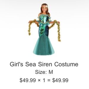 Enchanting Sea Siren Costume for Kids - Teal and Blue